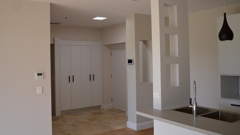 Solar powered lighting solution for apartment buildings.